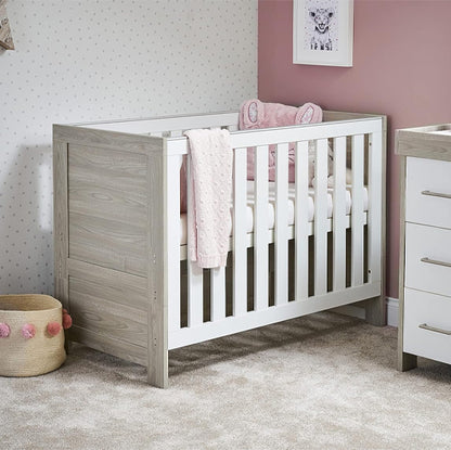 Nina Mini Cot Bed - Grey Wash & White