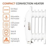 Warmlite 650" Oil Filled Radiator White