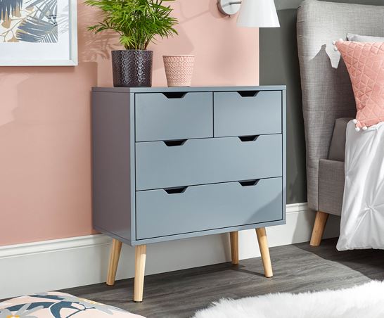 Nessi 2+2 Drawer Chest- Dark Grey