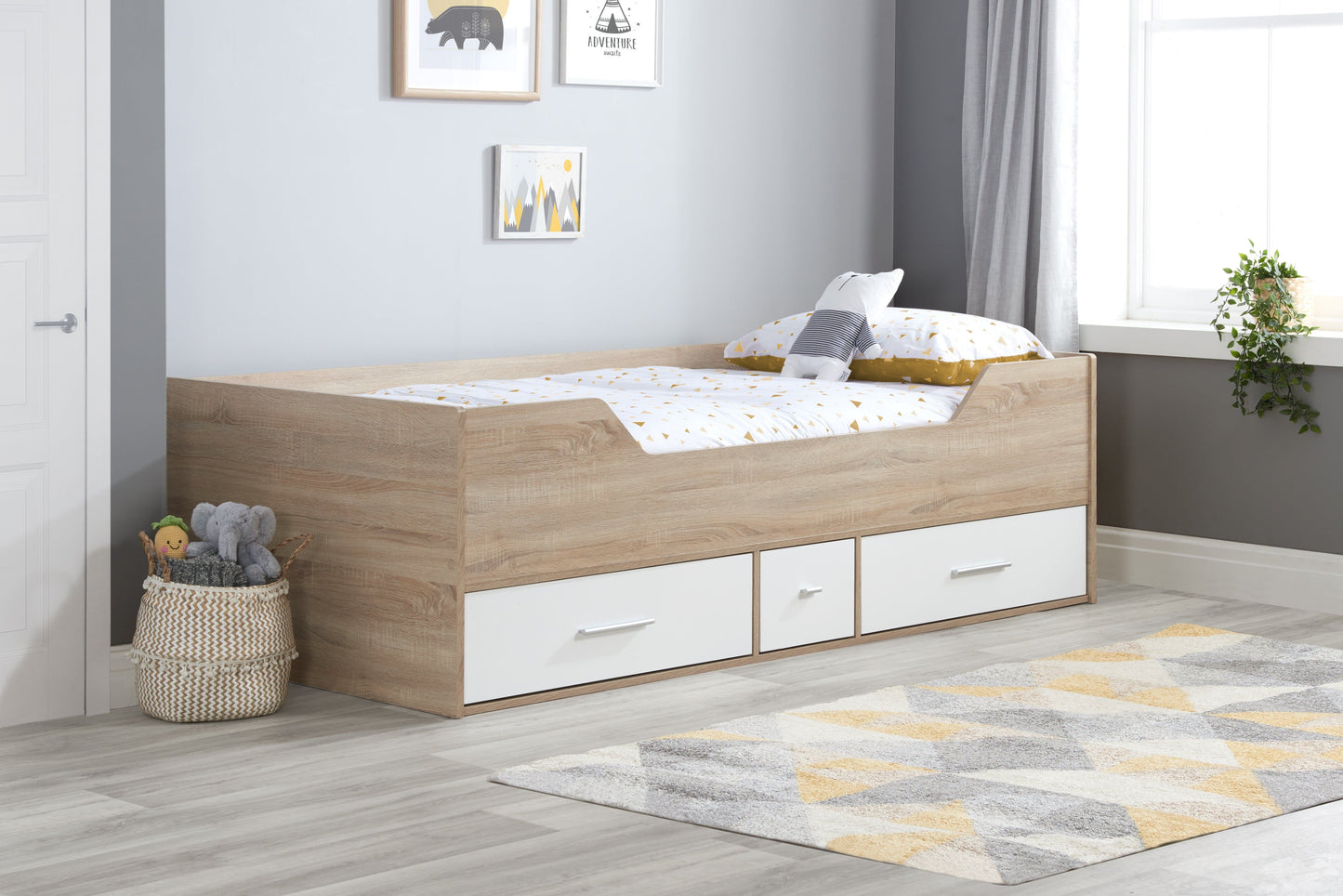 Camden Single Cabin Bed - White & Oak