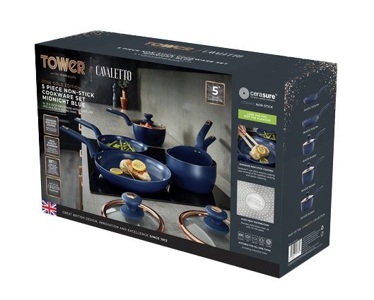 Cavaletto 5 Piece Cookware Set Midnight Blue