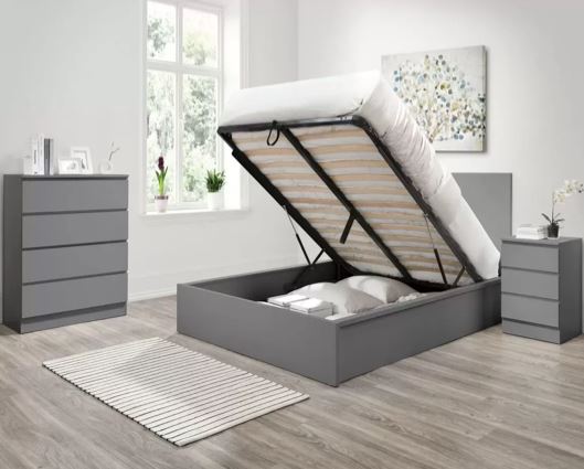 Oslo Double Ottoman Bed - Grey