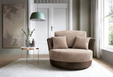 Dulcie Swivel Chair - Brown & Beige