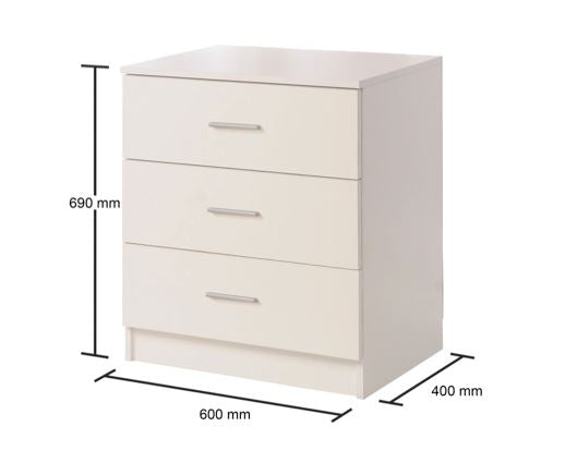 Original 3 Drawer Chest-White