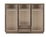 NEVADA 6 DOOR 2 DRAWER WARDROBE - RUSTIC OAK EFFECT