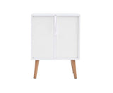 Catalina 2 Drawer Rattan Bedside- White
