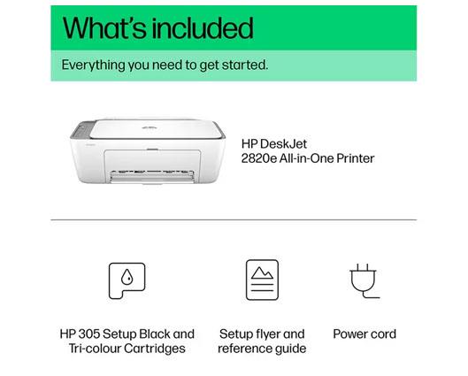 HP Stream 14s-dq0508sa 14" Laptop - Intel Celeron, 128 GB SSD, White & HP DeskJet 2820e All-in-One Wireless Inkjet Printer & Instant Ink