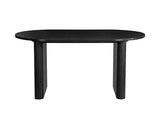 Axel Oval Fluted Dining Table with 4 Fabric Chairs - Black