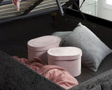 Hannover Double Ottoman Bed - Black Crushed Velvet