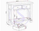 WINDSOR 2 DRAWER CONSOLE TABLE - NATURAL OAK
