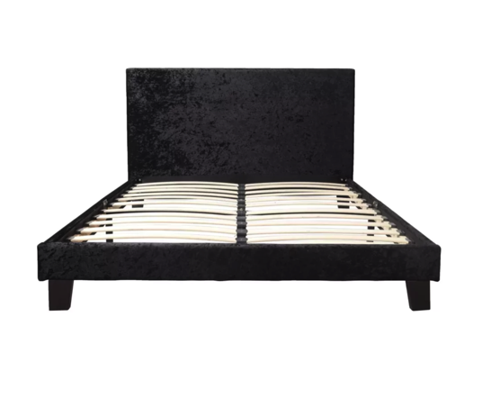 Berlin Single Bed - Black Crushed Velvet