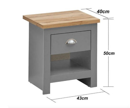 Lincoln 3 Piece Bedroom Set (3 Door Wardrobe, 2+2 Chest, 1 Drawer Bedside)