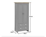 Lincoln 3 Piece Bedroom Set (2 Door Wardrobe, 2+2 Chest, 1 Drawer Bedside)