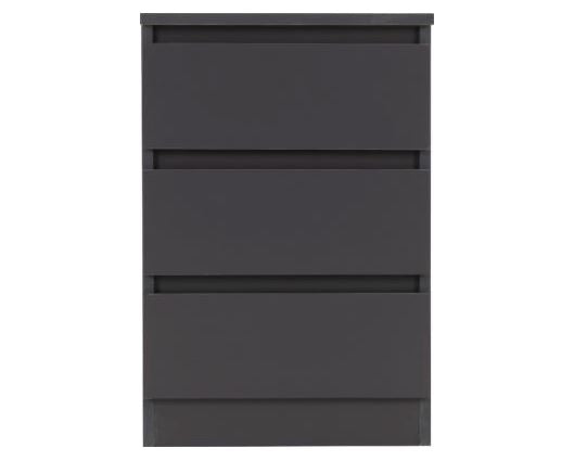 Marcus 3 Drawer Bedside - Grey