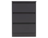 Marcus 3 Drawer Bedside - Grey