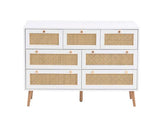 Catalina 7 Drawer Rattan Chest- White