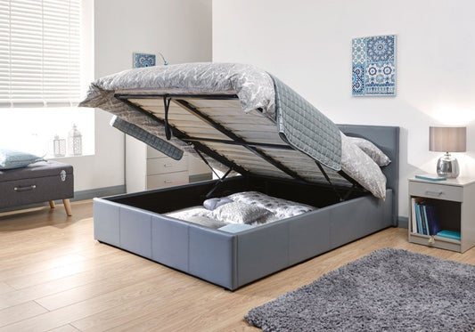 King End Lift Ottoman Bed-Grey