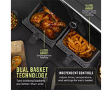 Tower 8 Litre Dual Basket Air Fryer with Viewing Windows