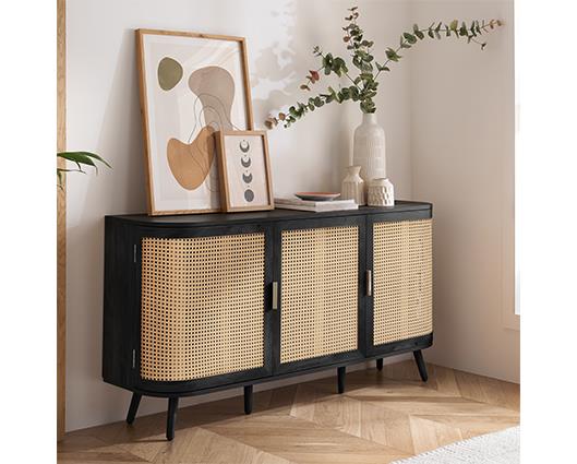 Noah 3 Door Sideboard - Black