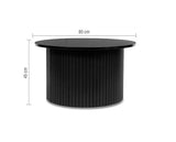 Axel Round Fluted Coffee Table - Black
