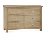 Malani Limed Oak 6 Drawer Wide Chest