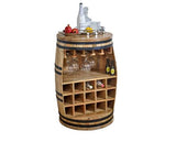 Sutton Solid Dark Wood Barrel Wine Sideboard