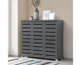 Tall 3 Door Shoe Cabinet-Dark Grey