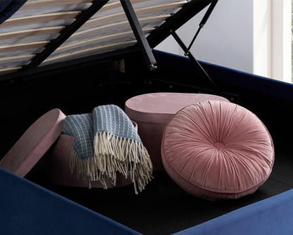 Loxley Double Ottoman Bed - Blue