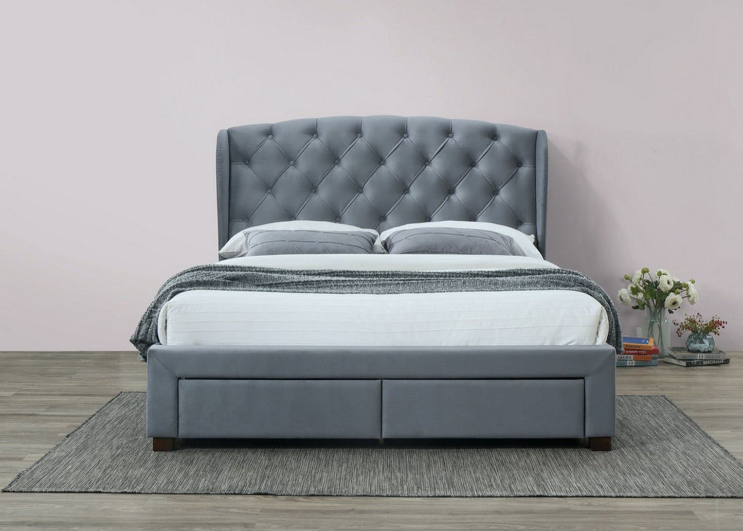 Hope Double Bed - Grey