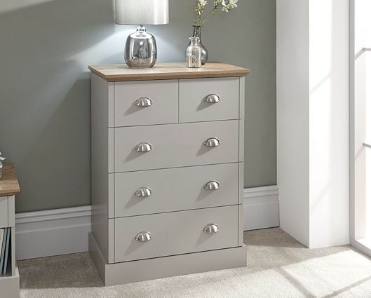 Kinsley 2+3 Drawer Chest-Grey