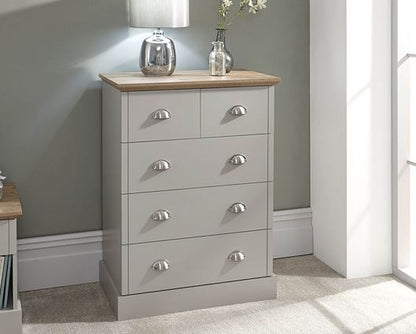 Kinsley 2+3 Drawer Chest-Grey