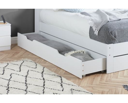 Alfie Storage and Shelving Double Bed - White