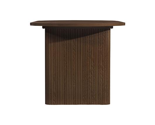 Axel Oval Fluted Dining Table with 2 Fabric Chairs and 1 Bench - Walnut