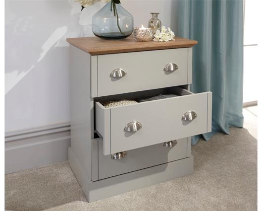 Kinsley 3 Drawer Chest-Grey