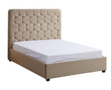 MADISON 4'6" OTTOMAN BED - FAWN VELVET FABRIC
