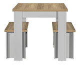 Harper Dining Table & Bench Set - Grey