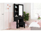 Emilia 1 Drawer Sliding Mirror Dressing Table - Black