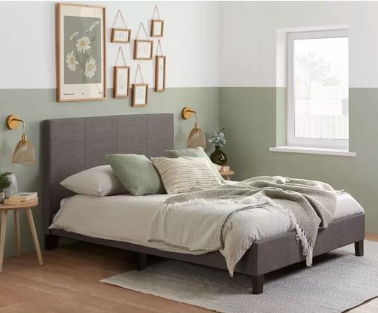 Berlin Fabric Bed Grey - Small Double