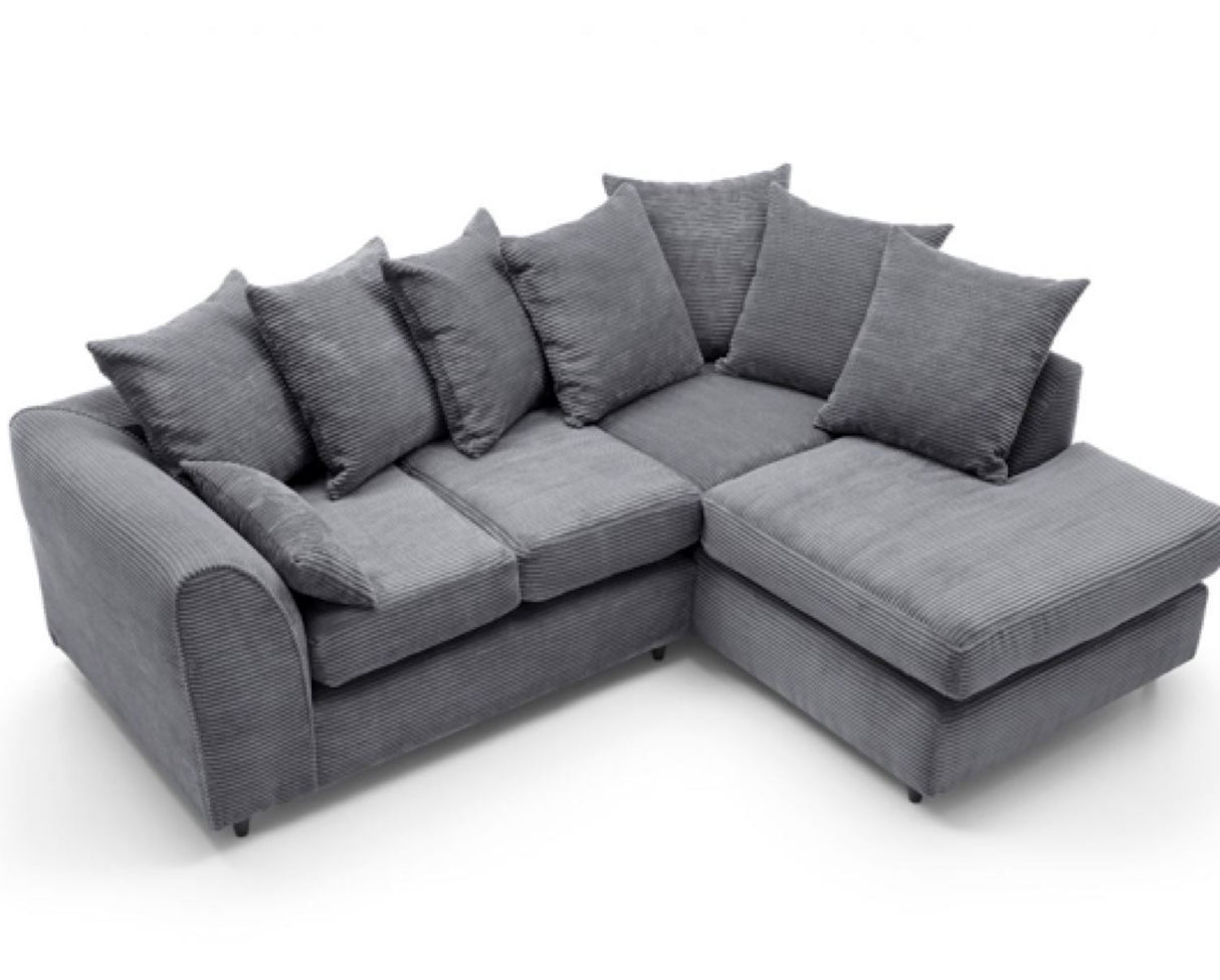 Tyler Right Hand Facing Corner Sofa - Grey