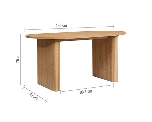 Axel Oval Fluted Dining Table - Oak