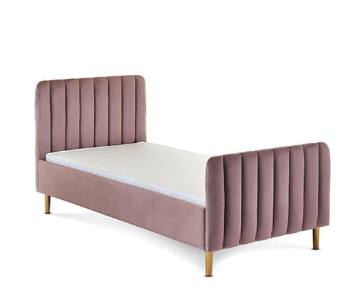Gwen Velvet Single Bed - Pink