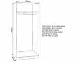 DENVER 2 DOOR WARDROBE - WHITE/PINK GLOSS