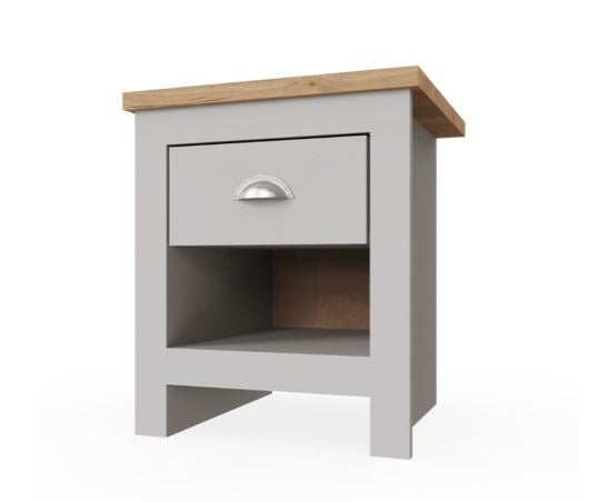 Lincoln 1 Drawer Bedside- Light Grey