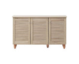Traditional 3 Door Shoe Cabinet-Oak