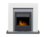 Dawson Fireplace Suite 39inch White/grey With Electric Fire - Black