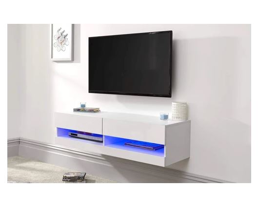 Graze LED 120cm Wall TV Unit-White