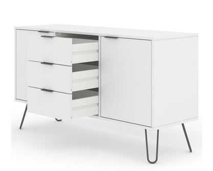 Austin White Medium Sideboard with 2 Doors, 3 Drawers