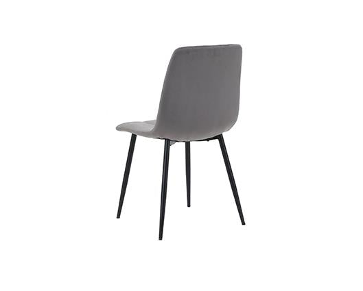 Axel Round Fluted Dining Table with 4 Fabric Chairs - Black