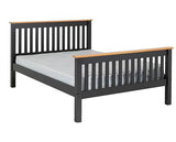 MONACO 5' HIGH END BED - DARK GREY/OAK EFFECT