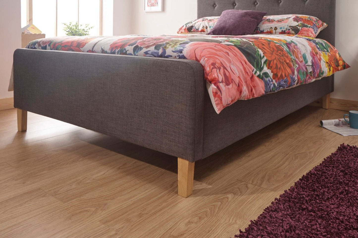 Ashbourne Ottoman Double Bed - Dark Grey